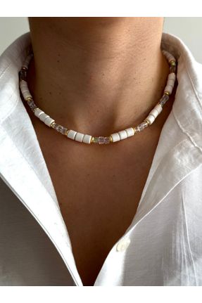 گردنبند جواهر سفید زنانه کد 335304137