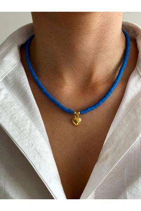 گردنبند جواهر آبی زنانه کد 260207365