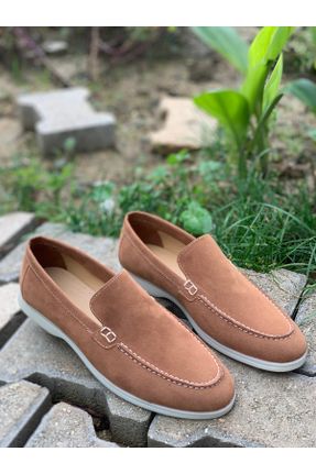 کفش کژوال قهوه ای مردانه جیر پاشنه کوتاه ( 4 - 1 cm ) پاشنه ساده کد 804603079