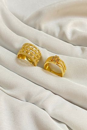 انگشتر جواهر طلائی زنانه پوشش لاکی کد 804510911