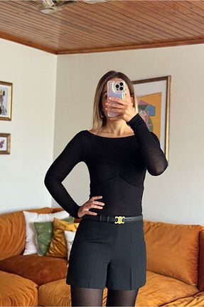 بلوز مشکی زنانه ساده Butik - کد 804510274
