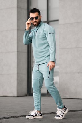ست بالاتنه و پائین تنه سبز مردانه بافتنی MADZEYMODA - کد 804792112