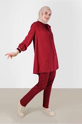 شلوار پارچه ای قرمز زنانه بلند Alvina - کد 804944302