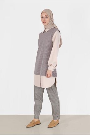 شلوار پارچه ای زرد زنانه بلند Alvina - کد 804944371
