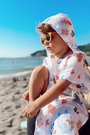 پانچو آبی بچه گانه پنبه ای BABYBEK - کد 100976998