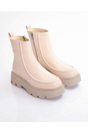بوت / نیم بوت صورتی زنانه چرم خالص DERİDE MODA - کد 472905880