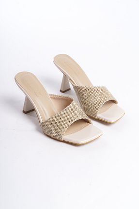 کفش مجلسی بژ زنانه پاشنه نازک SİLAR - کد 805337947