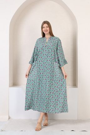 لباس سایز بزرگ آبی زنانه بافتنی mervemoda - کد 805354781