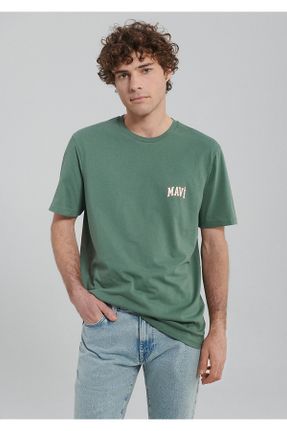 تی شرت سبز مردانه رگولار یقه گرد پنبه (نخی) تکی کد 799787076