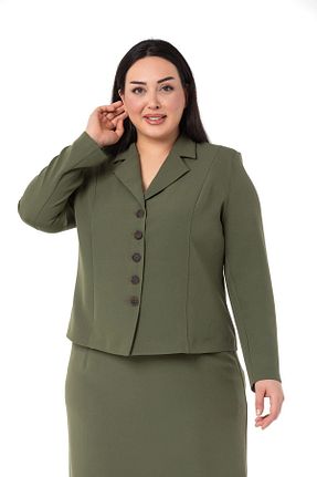 ست بالاتنه و پائین تنه سایز بزرگ خاکی زنانه فاق نرمال DISENTIS MODEST - کد 805718645