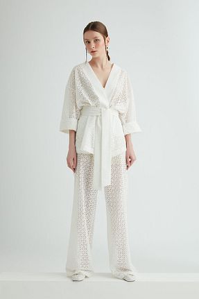 کت سفید زنانه دو سینه GIZIA - کد 311595826