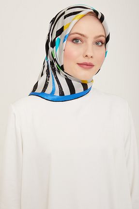 روسری زرشکی کرپ ساتن ابریشم Armine - کد 805796789