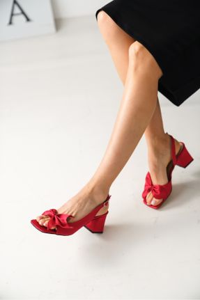 کفش پاشنه بلند کلاسیک قرمز زنانه پاشنه ضخیم پاشنه متوسط ( 5 - 9 cm ) چرم مصنوعی کد 679289671
