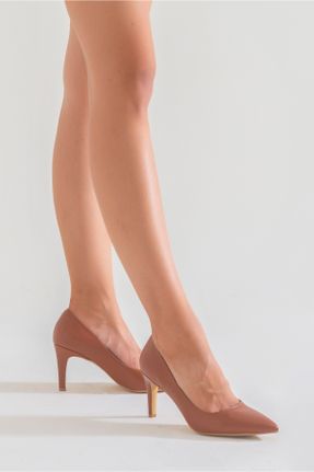 کفش پاشنه بلند کلاسیک قهوه ای زنانه چرم مصنوعی پاشنه نازک پاشنه متوسط ( 5 - 9 cm ) کد 805826761