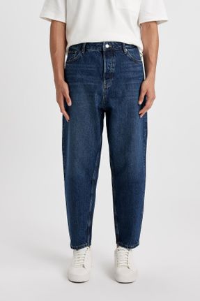 شلوار جین آبی مردانه پاچه لوله ای فاق بلند جین کد 776738668