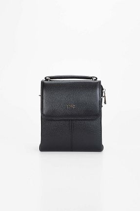 کیف دوشی مشکی مردانه چرم خالص Tamer Tanca - کد 805746767