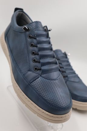 کفش کژوال آبی مردانه چرم مصنوعی پاشنه کوتاه ( 4 - 1 cm ) پاشنه ساده کد 805342924
