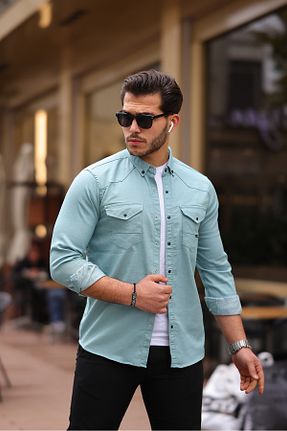 پیراهن سرمه ای مردانه اسلیم فیت bmmodam - کد 805360102
