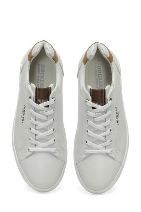 کفش کژوال سفید مردانه چرم مصنوعی پاشنه کوتاه ( 4 - 1 cm ) پاشنه ساده کد 805371073