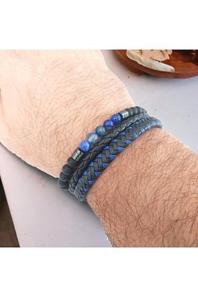 دستبند جواهر مشکی مردانه سنگ طبیعی toptanhanem - کد 805221619