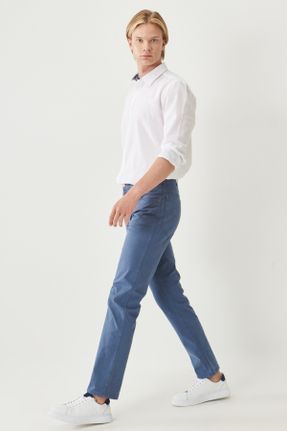 شلوار جین آبی مردانه پاچه ساده پنبه (نخی) ساده کد 805262580