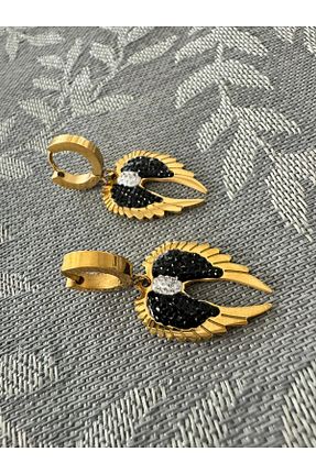 گوشواره استیل (فولاد) طلائی زنانه استیل (فولاد) Pelin Aksesuar - کد 805334544