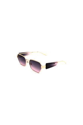 عینک آفتابی طلائی زنانه 59+ UV400 فلزی سایه روشن کد 805504320
