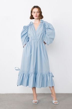 لباس آبی زنانه بافتنی اورسایز کد 730671930