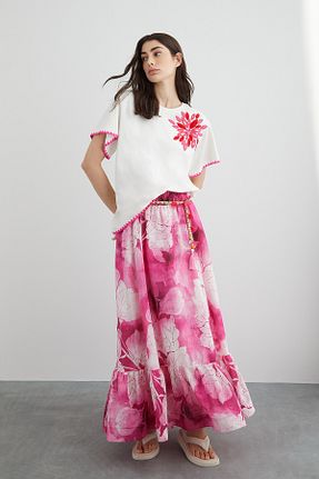 تیشرت نباتی زنانه گشاد GIZIA - کد 737921843