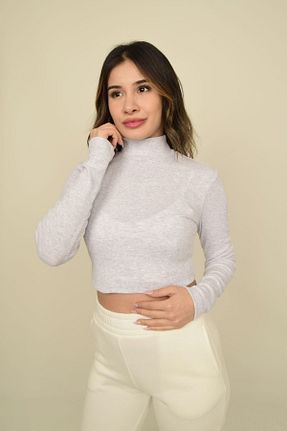 بادی طوسی زنانه یقه ایستاده DANZY - کد 805617514