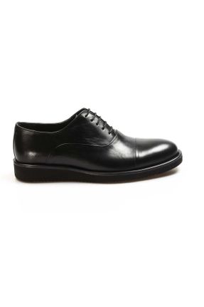 کفش کلاسیک مشکی مردانه چرم طبیعی پاشنه کوتاه ( 4 - 1 cm ) پاشنه ساده کد 805810396