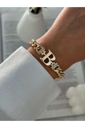 دستبند جواهر طلائی زنانه برنز کد 117995798