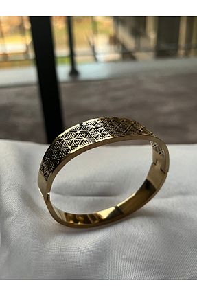 دستبند استیل (فولاد) طلائی زنانه استیل ضد زنگ Vamos Jewelry - کد 805827282