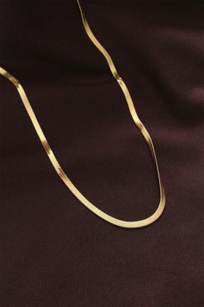 گردنبند استیل طلائی زنانه استیل ضد زنگ کد 805915050