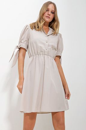 لباس بژ زنانه بافتنی Trend Alaçatı Stili - کد 805490443