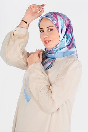 روسری آبی پلی استر Alvina - کد 805319431
