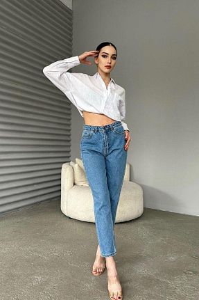 شلوار جین آبی زنانه پاچه ساده Calen - کد 805390380