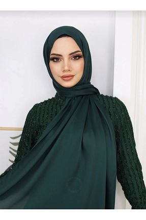 شال سبز زنانه میکرو ساتن Trablus - کد 805438739