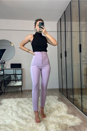 شلوار بنفش زنانه پنبه - الاستین Jaglion - کد 805235096