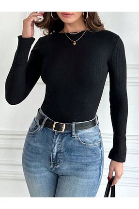بلوز مشکی زنانه ساده Pafi Moda - کد 805290536
