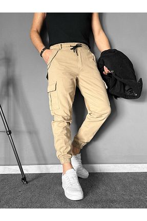 شلوار قهوه ای مردانه پنبه - الاستین THEMANN - کد 805097720