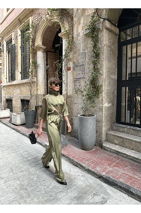 شلوار سبز زنانه ساتن Pastelist. - کد 805764985
