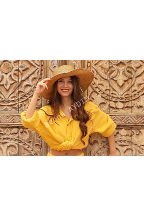 پیراهن زرد زنانه اورسایز bernaaydın - کد 805494731