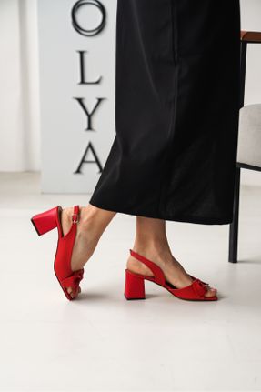 کفش پاشنه بلند کلاسیک قرمز زنانه چرم مصنوعی پاشنه ضخیم پاشنه متوسط ( 5 - 9 cm ) کد 123775202