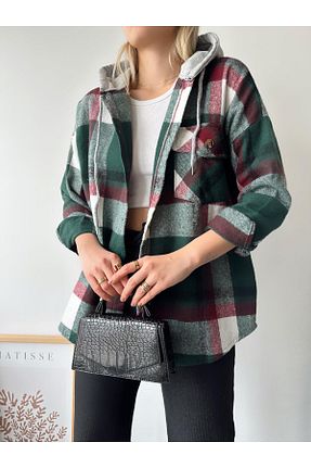 پیراهن سبز زنانه اورسایز MAMAYAGA - کد 796892325