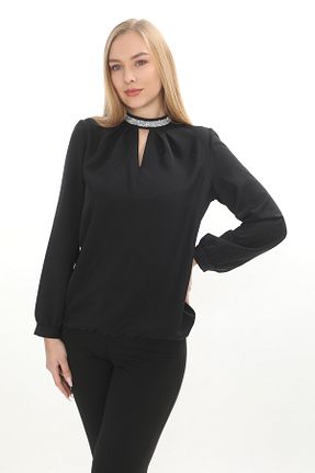 بلوز مشکی زنانه ساده MAG FASHİON - کد 790524025