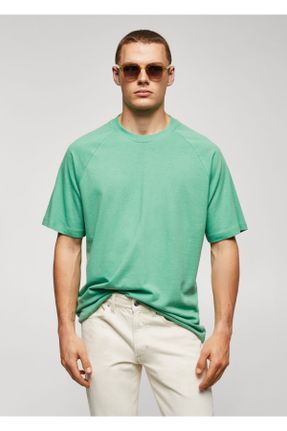 تی شرت سبز مردانه رگولار یقه گرد کد 738548690