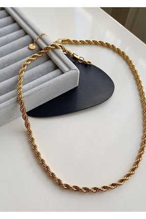 گردنبند استیل ( فولاد ) طلائی زنانه استیل (فولاد) Accessories - کد 806359921