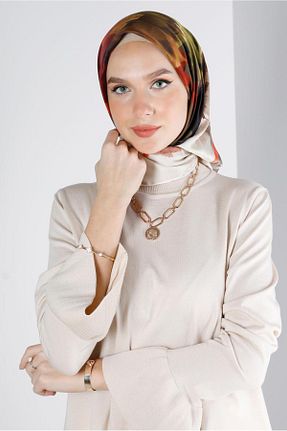 روسری سفید پلی استر Alvina - کد 805971525