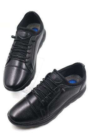 کفش کژوال مشکی مردانه چرم طبیعی پاشنه کوتاه ( 4 - 1 cm ) پاشنه ساده کد 805731423